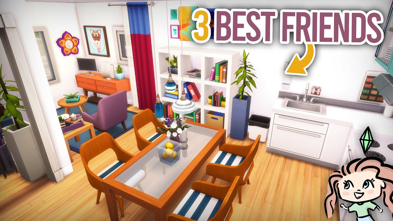 3 Best Friends Apartment || The Sims 4 Speed Build 🏡