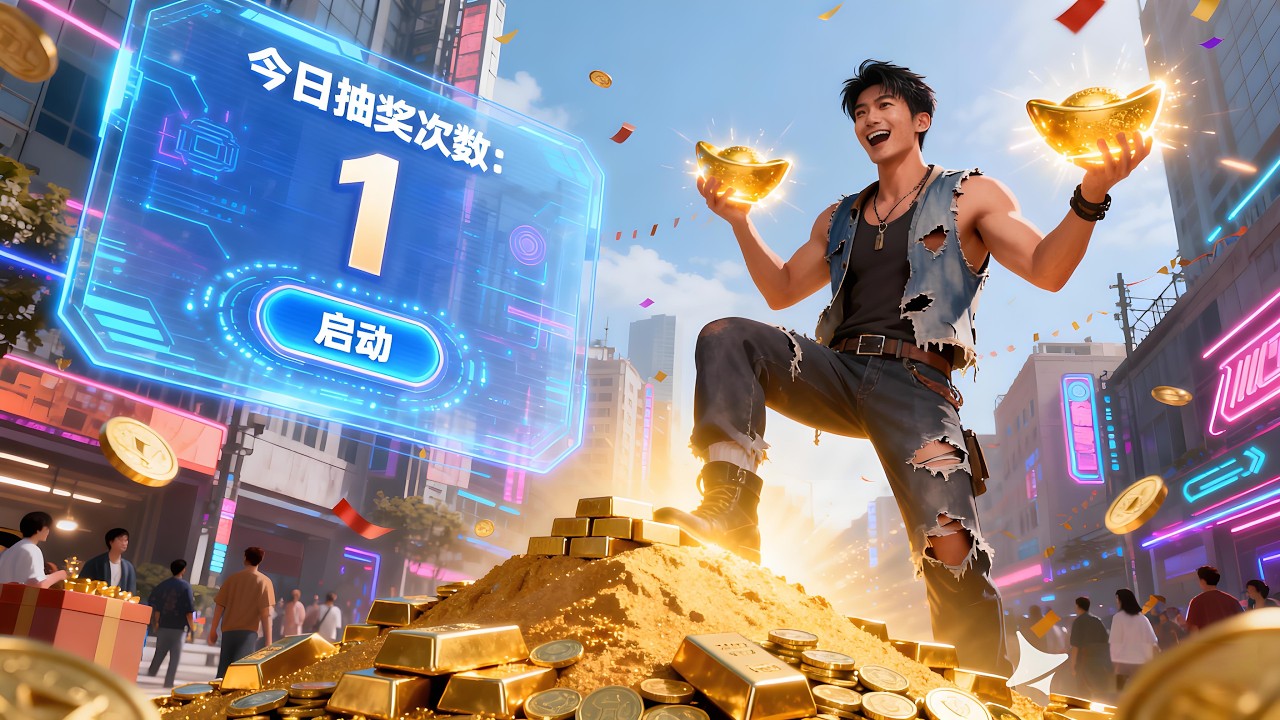 【完結】🔥打工人隨手一抽就是满天金条？看他利用每日抽獎系統走上人生巔峰