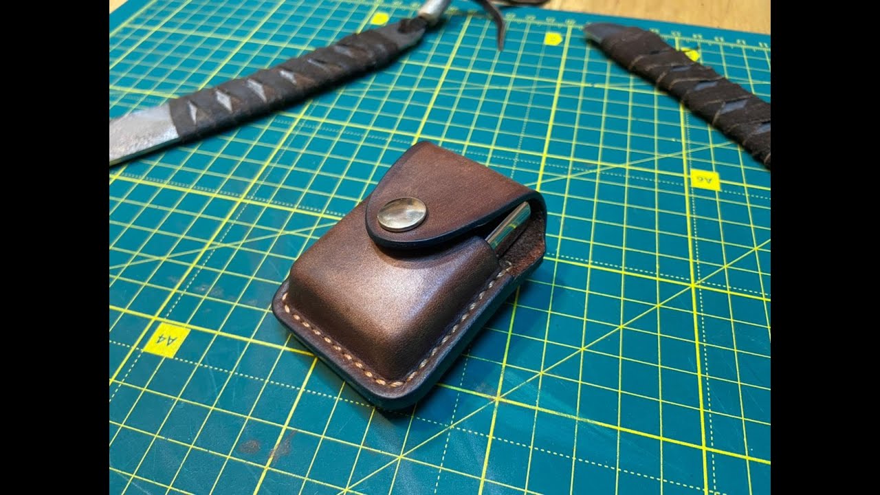 Делаю чехол из кожи для зажигалки Zippo  (Making A Leather Zippo Case)