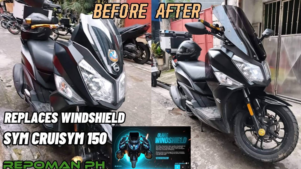 SYM CRUISYM 150 LUPET !!! replaced Windshield / Before and after / OLRAC Windshield in Tondo Manila