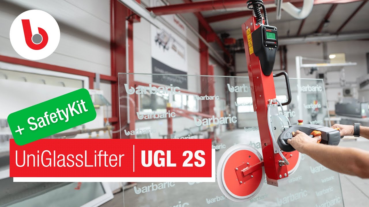 Barbaric Uni Glass Lifter UGL 2S + SafetyKit // 250 kg // Vertical glass handling made easy