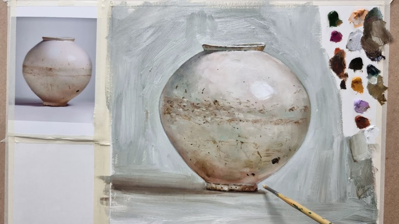 [야외로Art] 달항아리 유화기법 입니다.