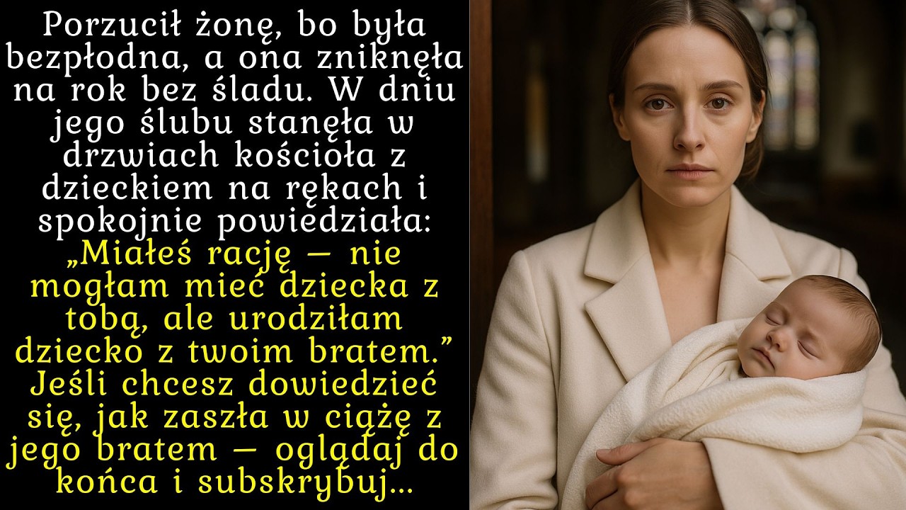 PORZUCIŁ ŻONĘ, BO BYŁA BEZPŁODNA, ALE NA WŁASNYM ŚLUBIE ZOBACZYŁ JĄ Z DZIECKIEM BRATA...
