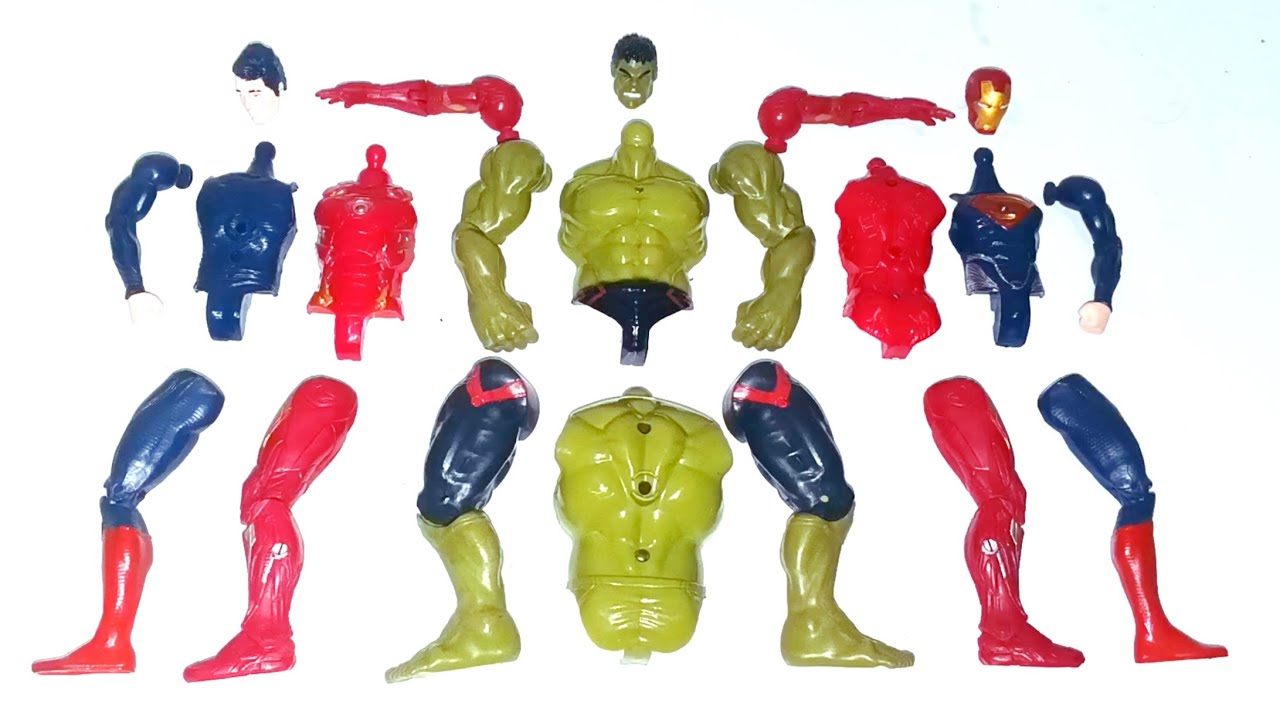 MARVEL LEGENDS ACTION FIGURES, Iron-man vs Hulk smash vs Super-man 