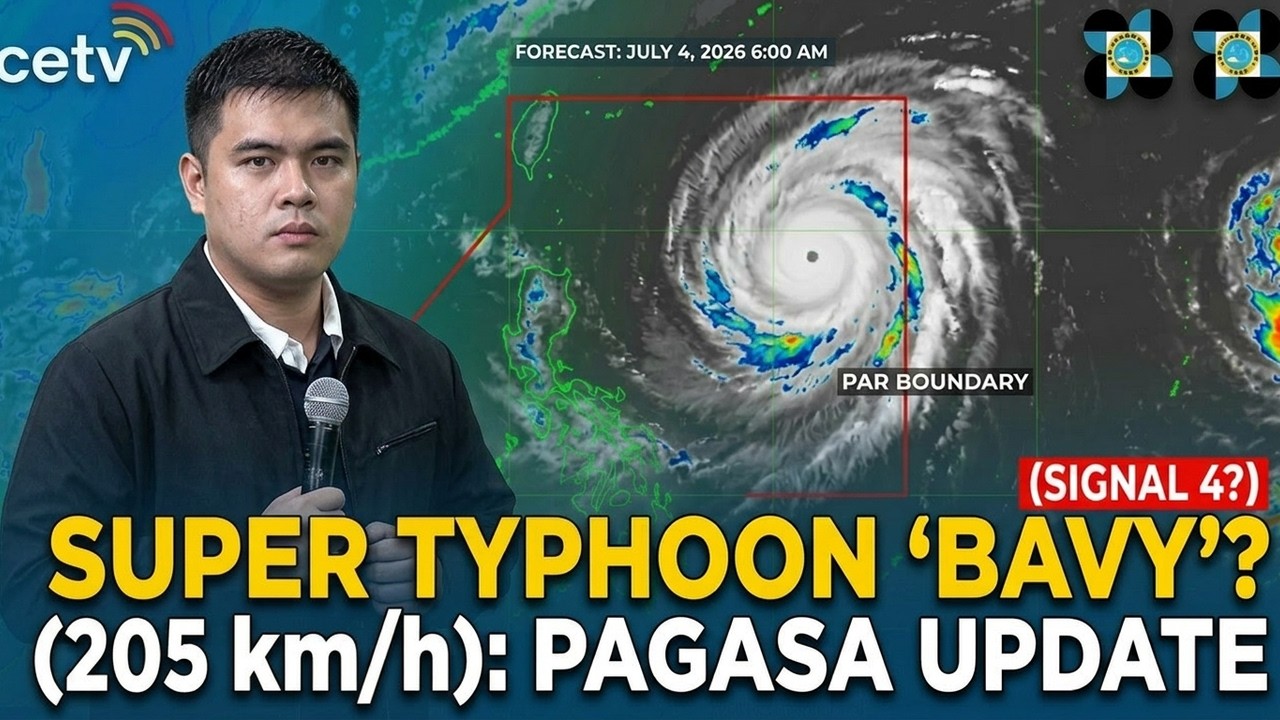 PAGASA Weather Forecast July 4, 2026 | Super Typhoon Bavy: 205 km/h, Signal No. 4 Posible sa Batanes