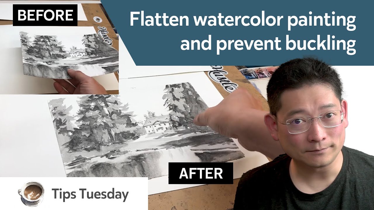 Flatten watercolor painting and turn watercolor pads into blocks - Tips Tuesday