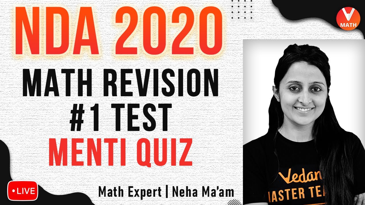 NDA 2020 Math Revision Test #1 | NDA Exam Preparation Videos | Vedantu NDA Maths