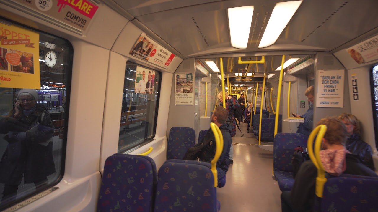 Sweden, Stockholm, subway ride from Slussen to T-Centralen
