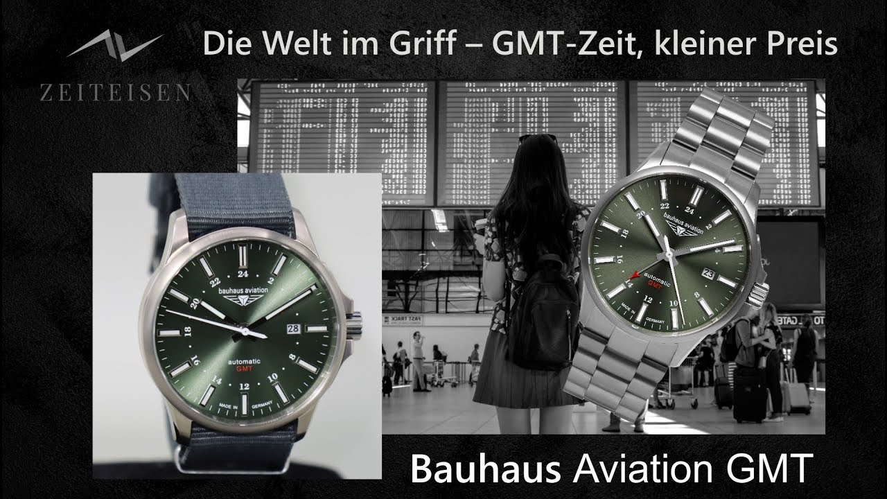 Eine Uhr für Reisende im Titangehäuse, die Bauhaus Aviation GMT