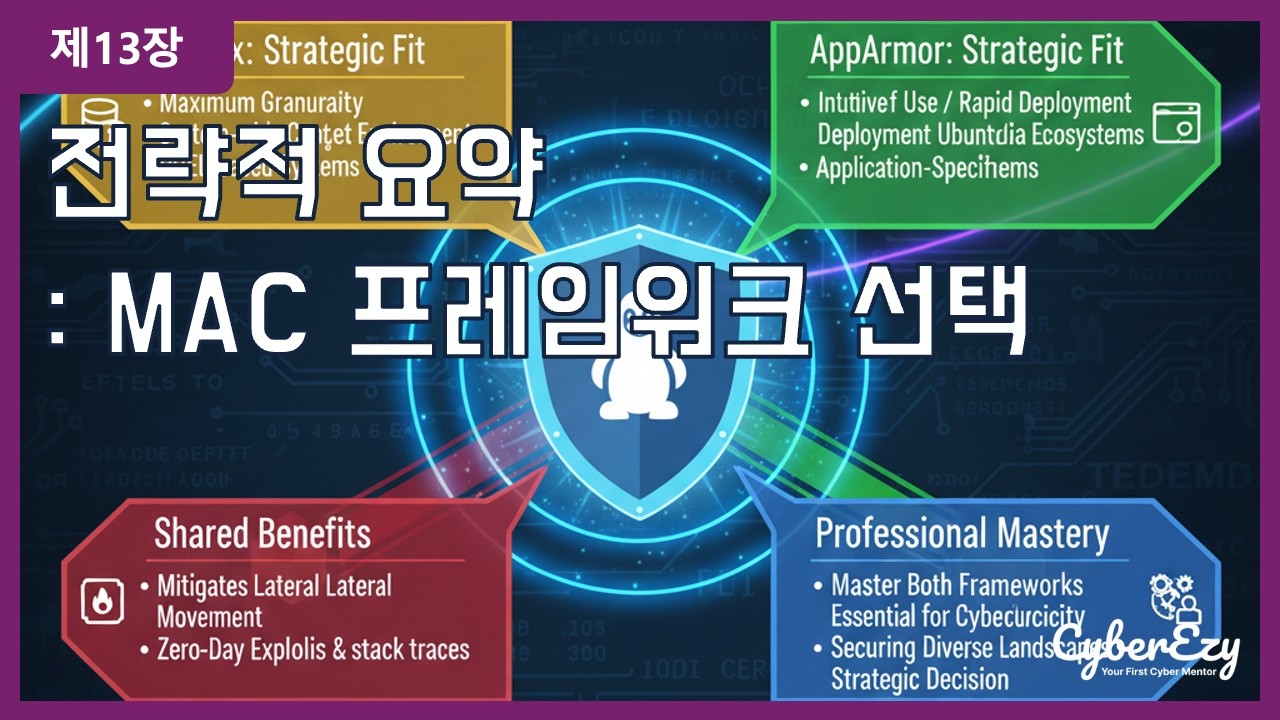 (사이버보안 강좌) 제13장. 전략적 요약: MAC 프레임워크 선택 - SELinux 및 AppArmor를 이용한 강제 접근 제어