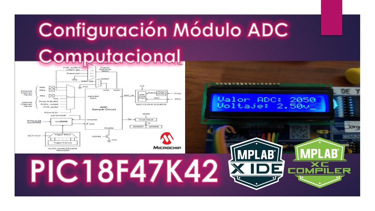 PIC18F47K42 ¿Cómo configurar el conversor analógico digital computacional módulo ADCC? MPLAB X XC8