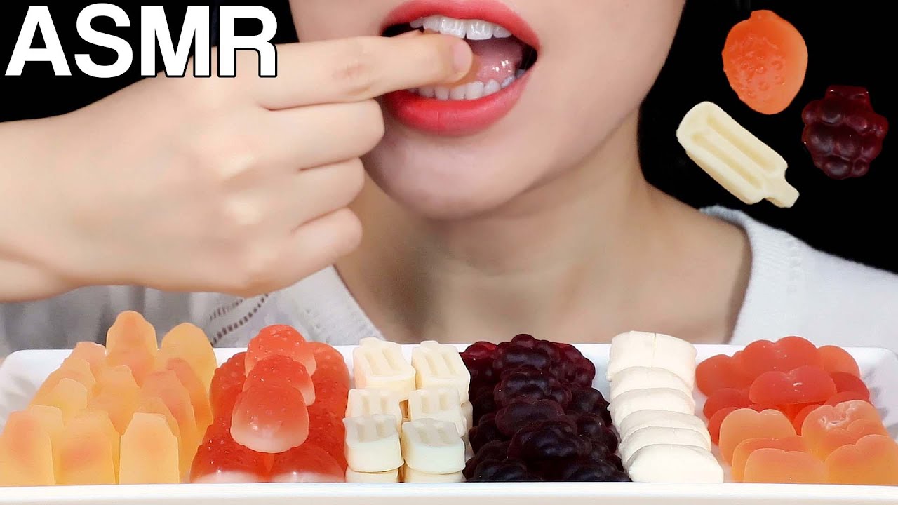 ASMR Korean Gummy Candy Chewy Eating Sounds 한국젤리 먹방 Mukbang