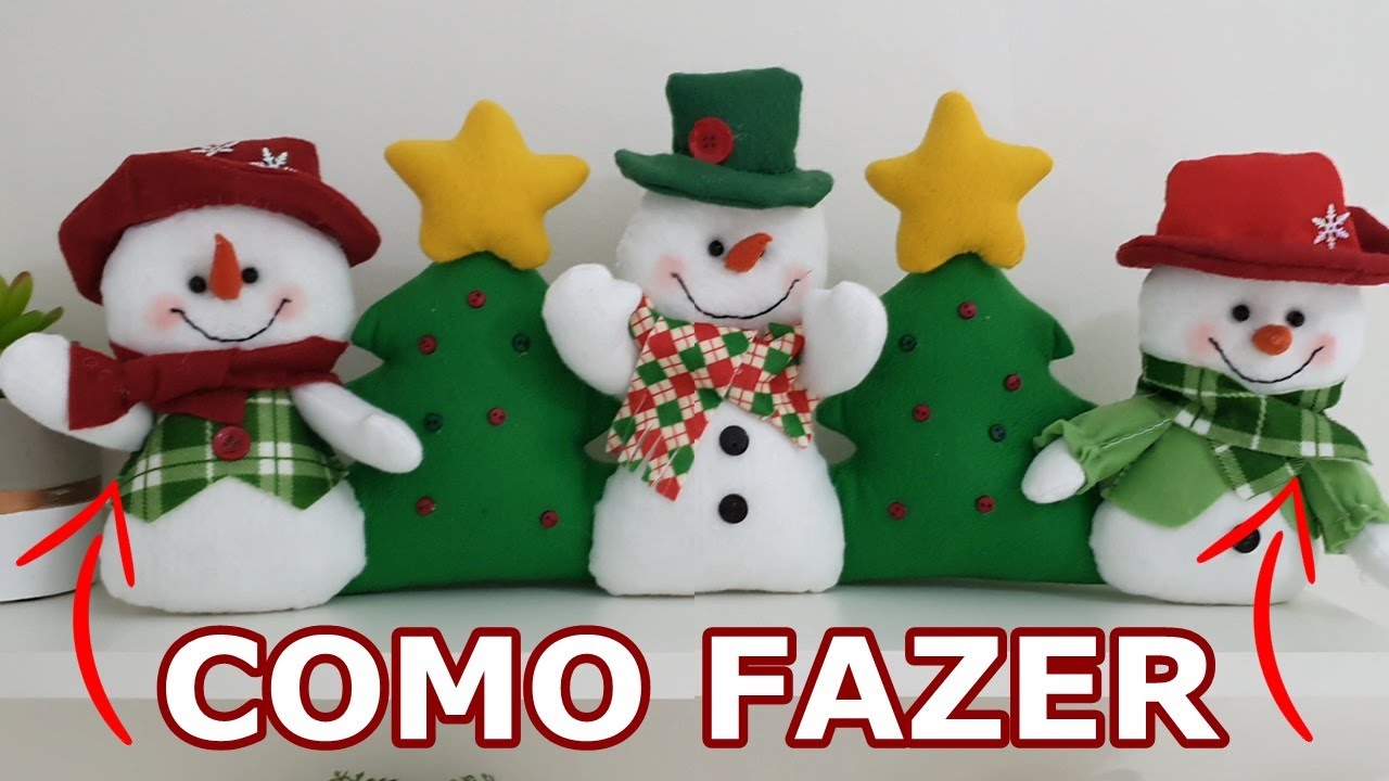 Passo a Passo BONECOS DE NEVE DECORAÇÃO DE NATAL- DIY Merry Christmas snowman
