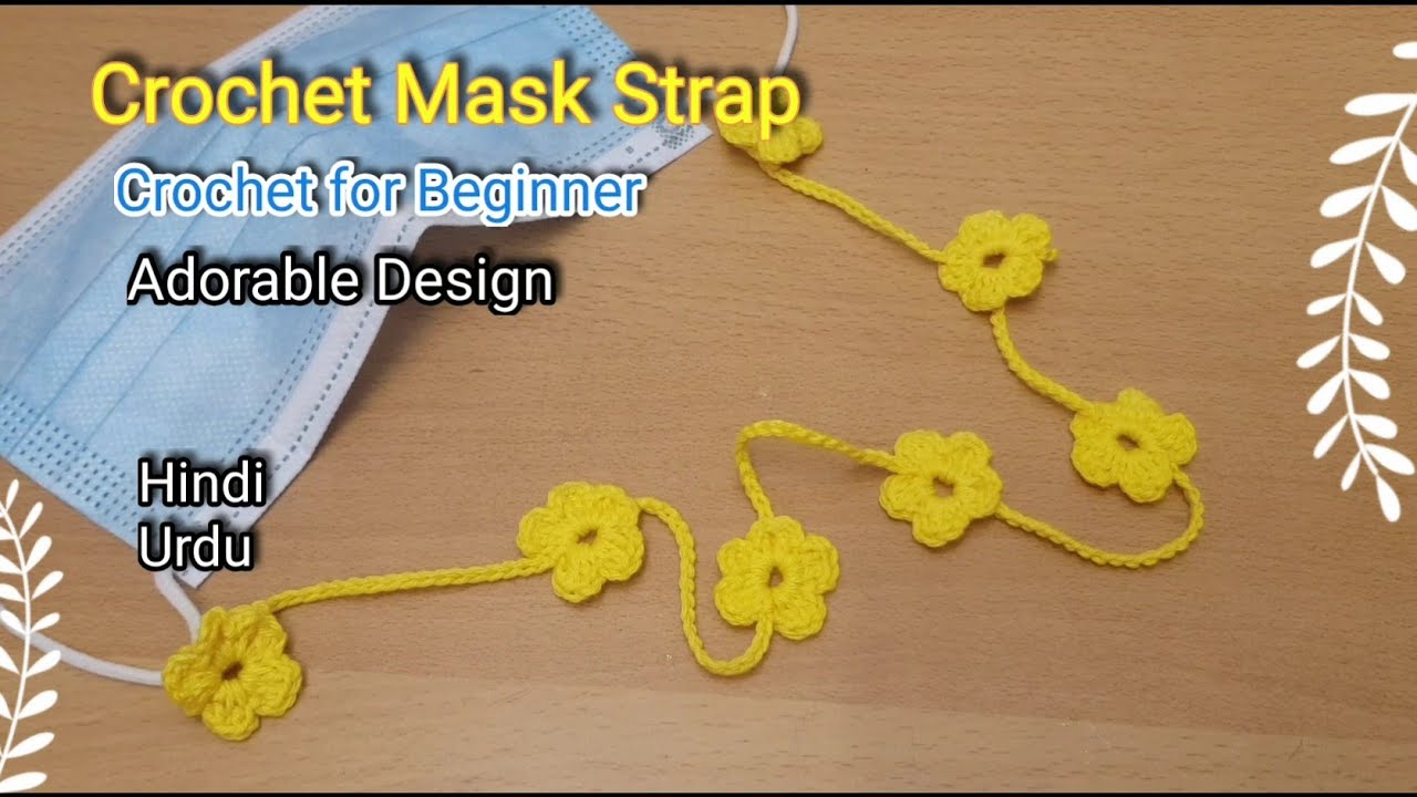 MASK STRAP | MASK CHAIN | MASK HOLDER |How to Crochet Mask Strap |Ear Saver|Hindi & Urdu #DollyCraft
