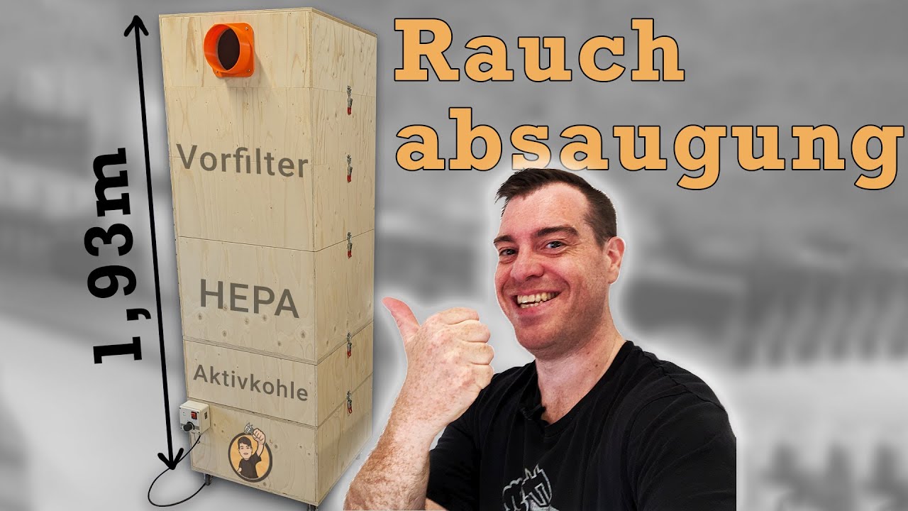 Rauchabsaugung selber bauen. CO2-Laser Absauganlage.