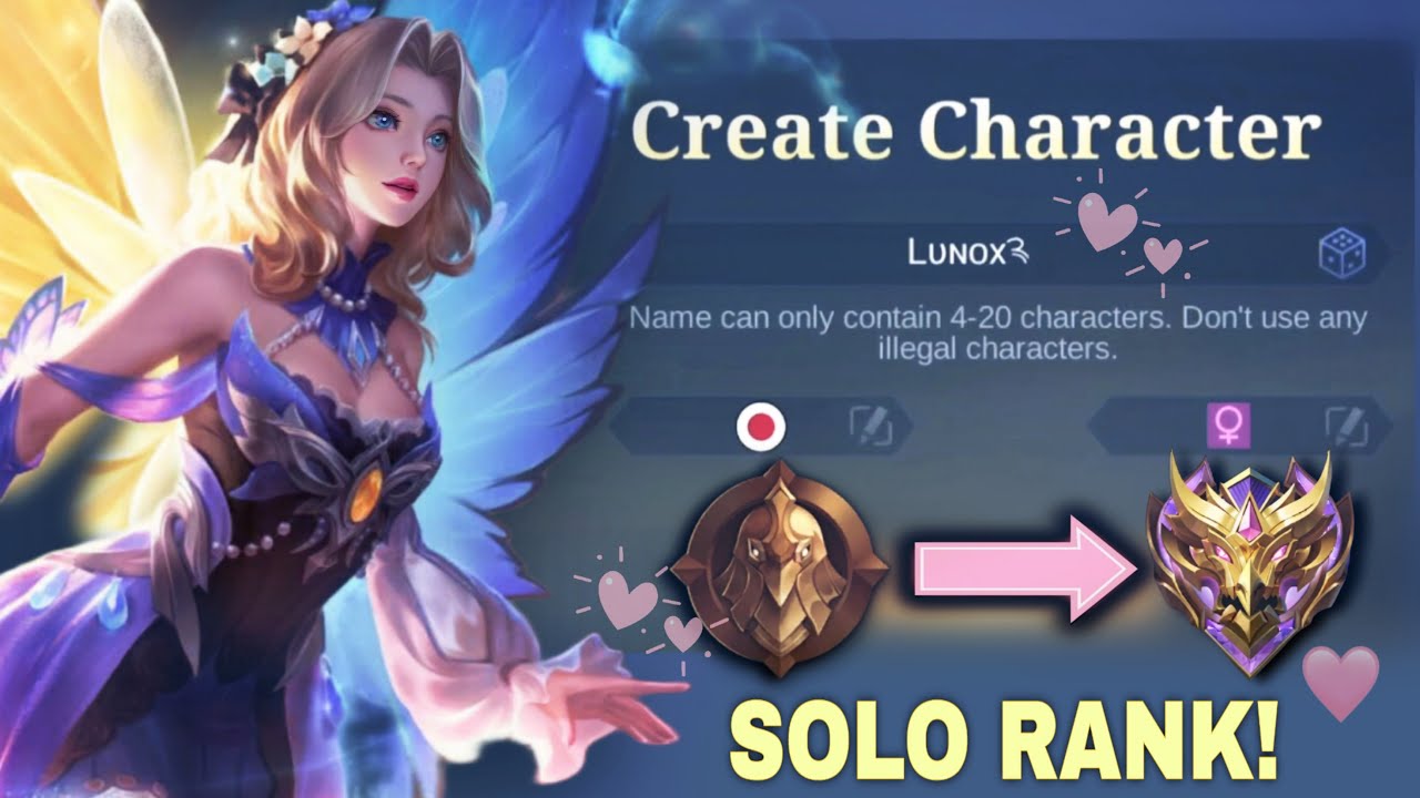 WARRIOR TO MYTHIC ^^ SOLO RANK - LUNOX ONLY!! 🧚🏻‍♀️ 💖✨ (hardest challenge!) - MOBILE LEGENDS