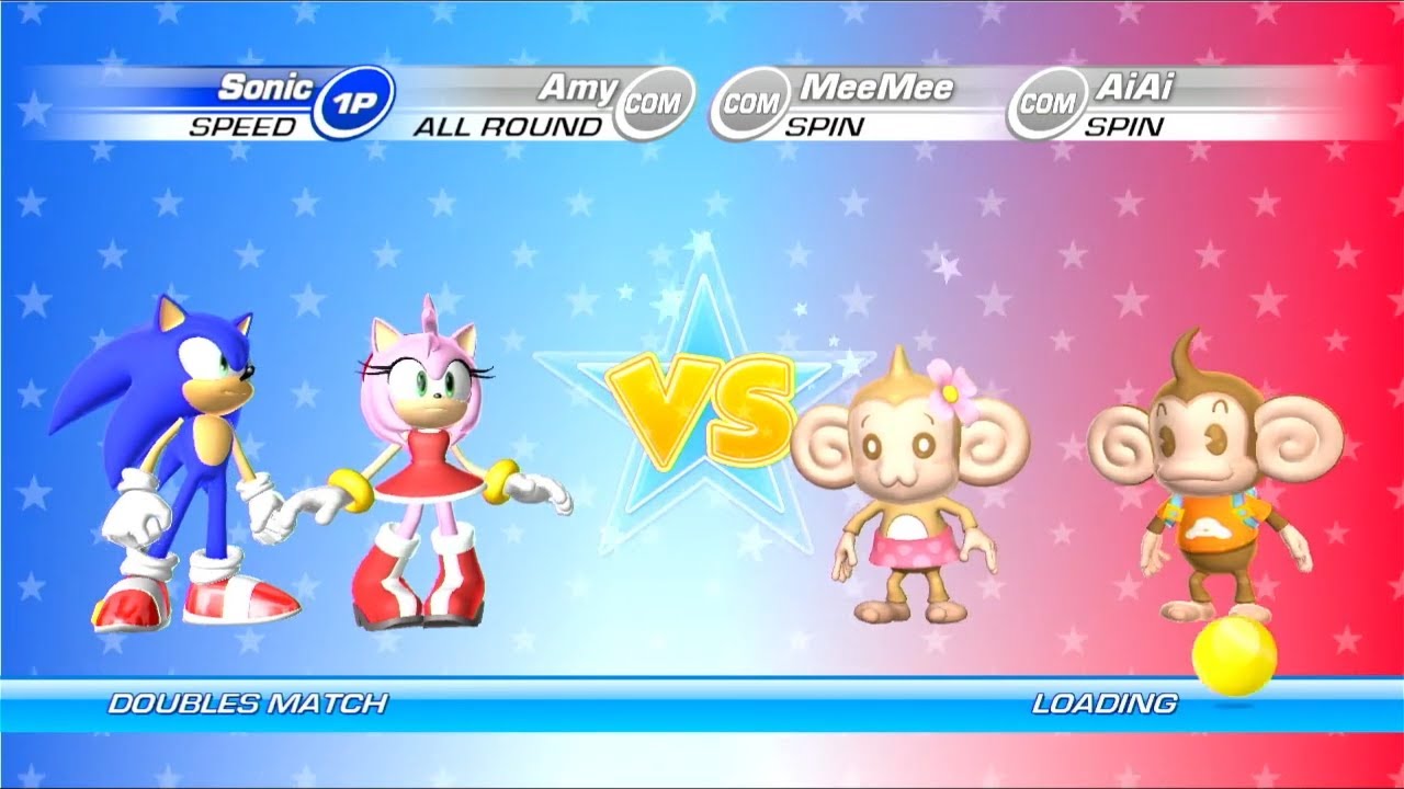 SEGA Superstars Tennis Sonic & Amy vs. AiAi & MeeMee (Xbox 360)