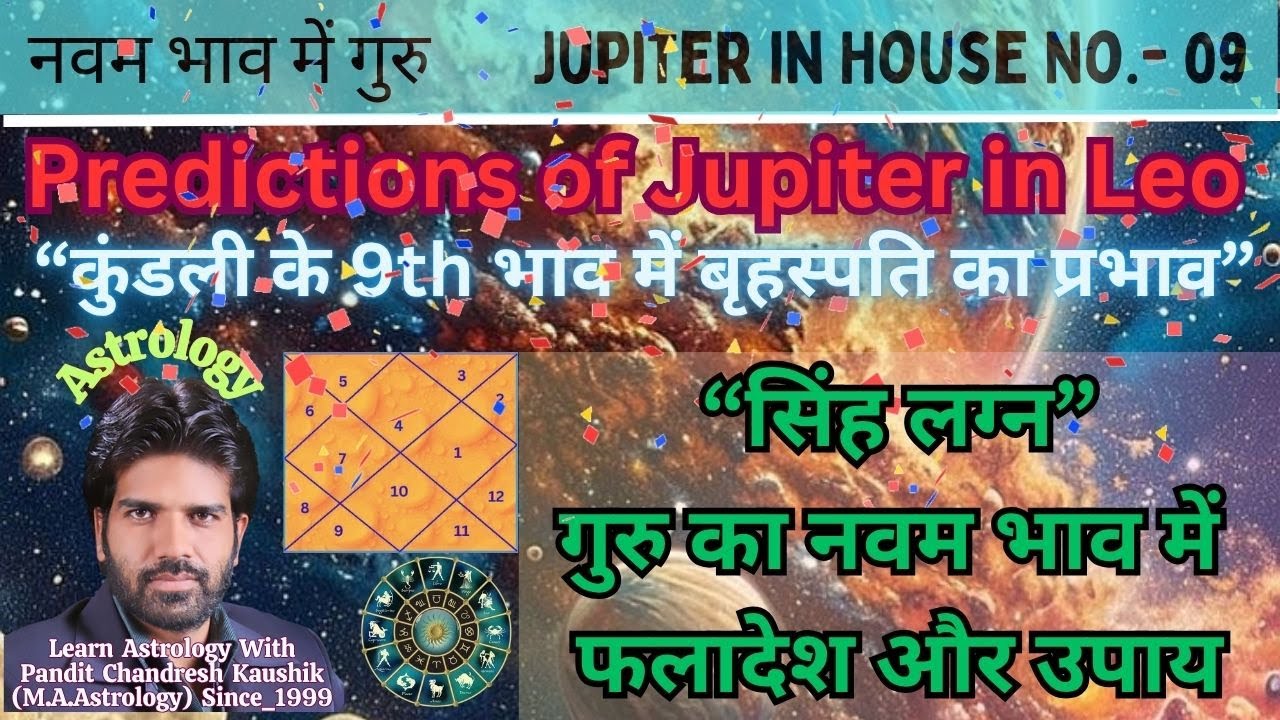 सिंह लग्न–गुरु_बृहस्पति का नवम भाव फलादेश-उपाय Leo-Jupiter in 9th House Prediction with Remedy