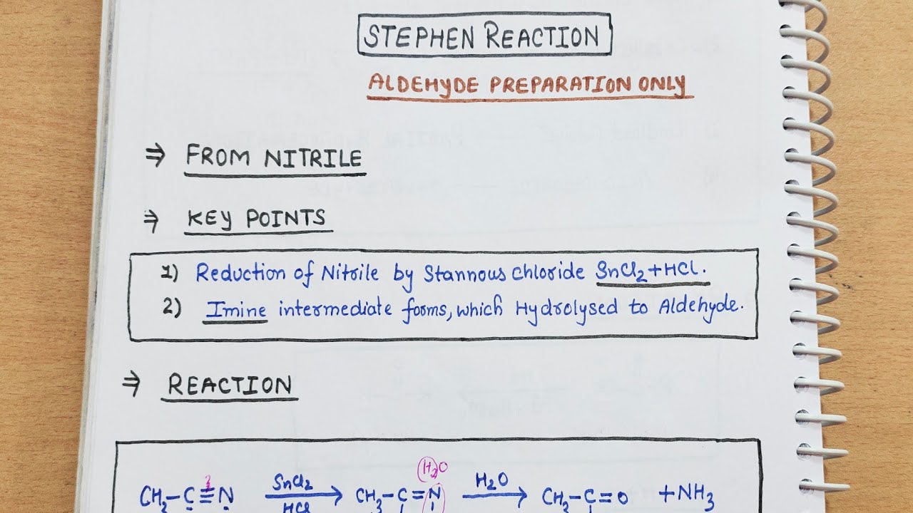 10) Stephen Reaction| Aldehyde preparation by Nitriles with mechanism chapter12 class12 #neet #jee