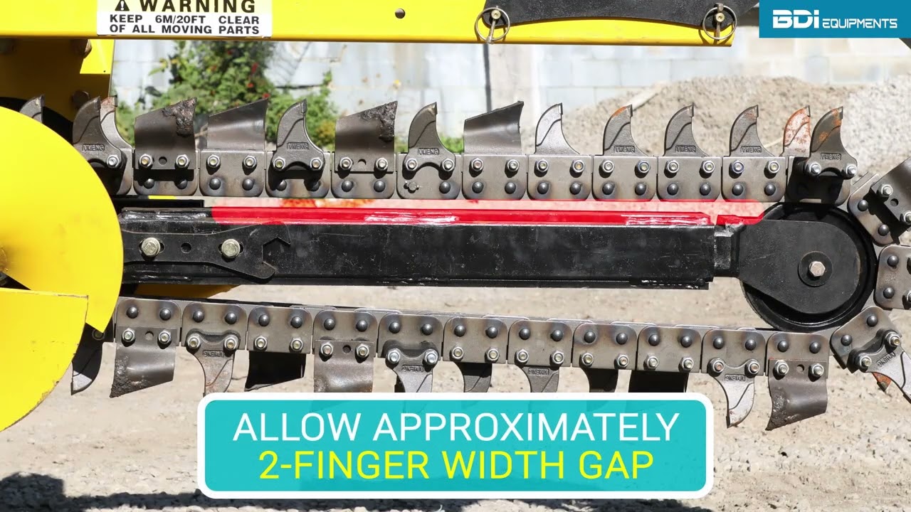 BDI Equipments |  How to Fix a Loose Chain on Mini Skid Steer Trencher Attachment?
