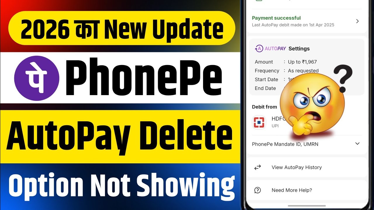 phonepe autopay delete option not showing | phonepe autopay delete option nahi aa raha hai | phonepe