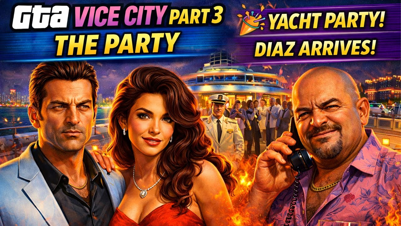 GTA Vice City Part 3 – The Party (Yacht Party 🎉 Meet Mercedes + Diaz!)
