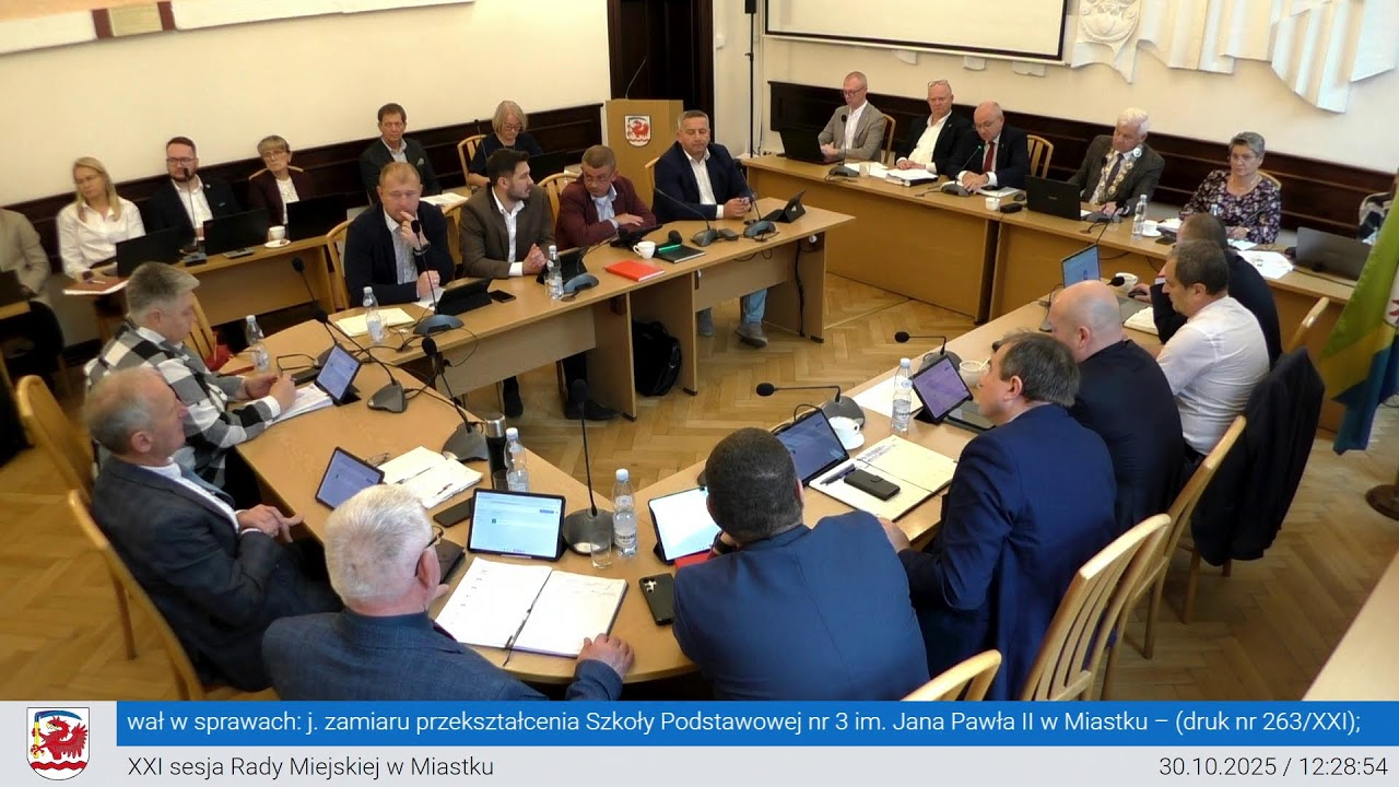 XXI sesja Rady Miejskiej w Miastku 30.10.2025 cz. 1