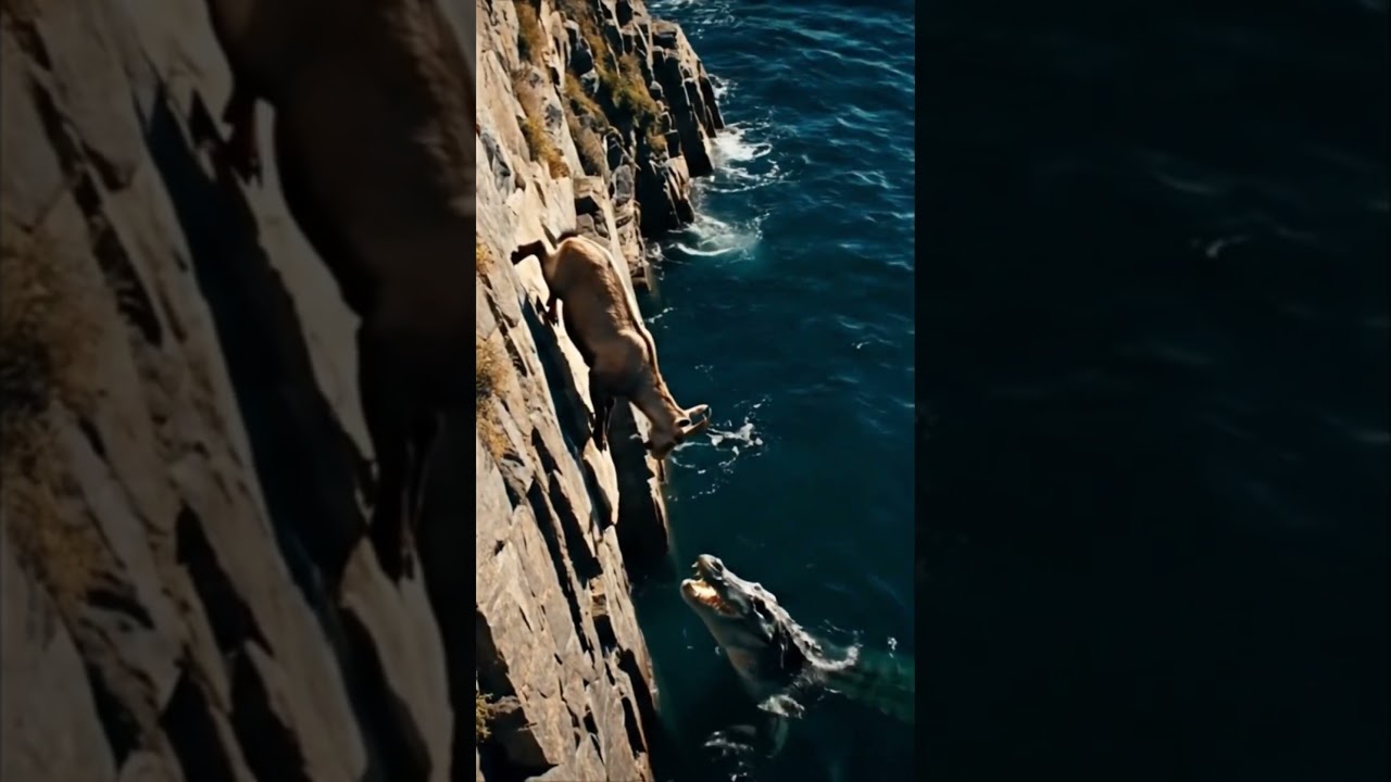 Life Crocodile🙏Goat Epi77 #shortsvideo #goat #leopardadventure #viralvideo #goatclimbing #leopard​🚀🐾