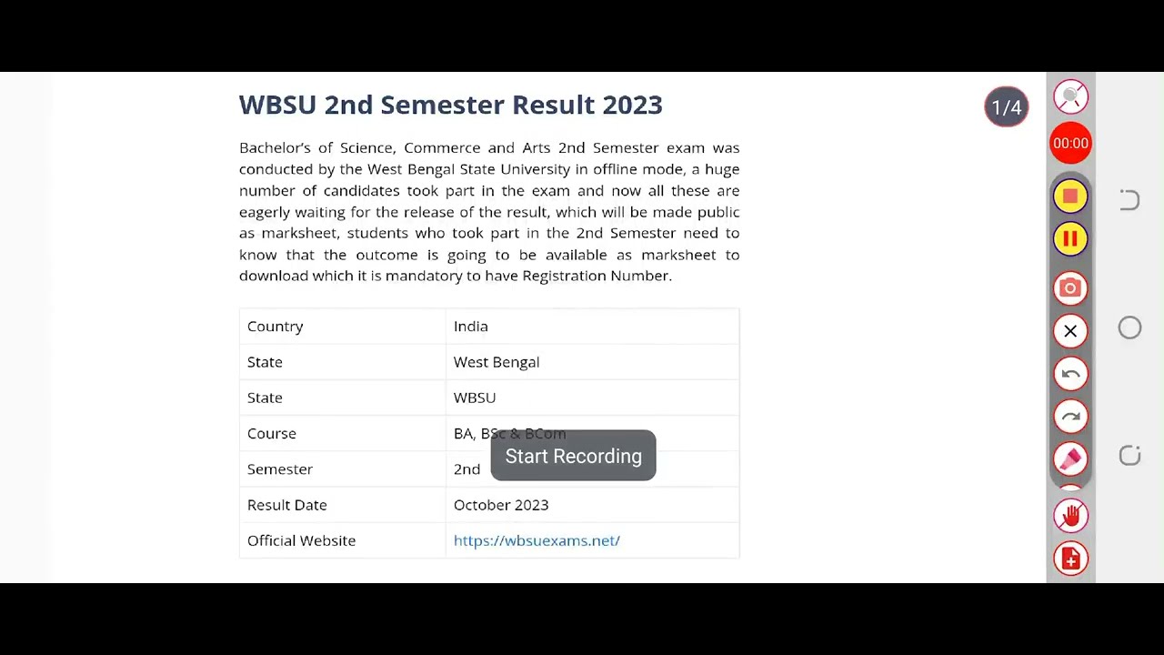 WBSU 2nd Semester Result 2023, Check Online @wbsuexams.net