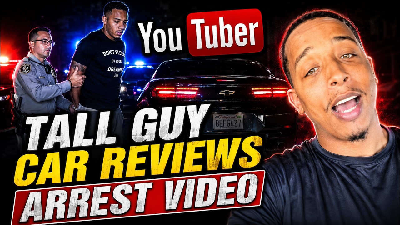 Police Dash Cam Video of Tall Guy Car Reviews arrest