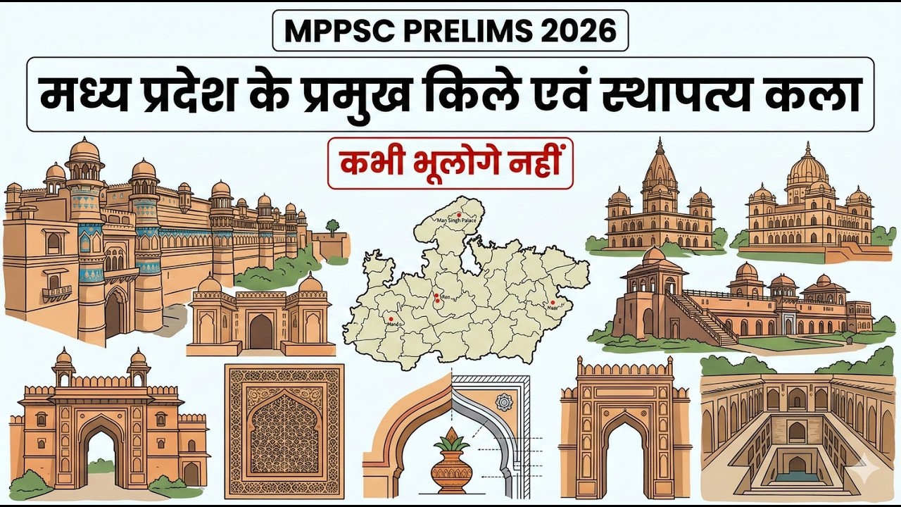मध्य प्रदेश के प्रमुख किले एवं स्थापत्य कला | MPPSC Prelims 2026 | Complete Revision | MPGK