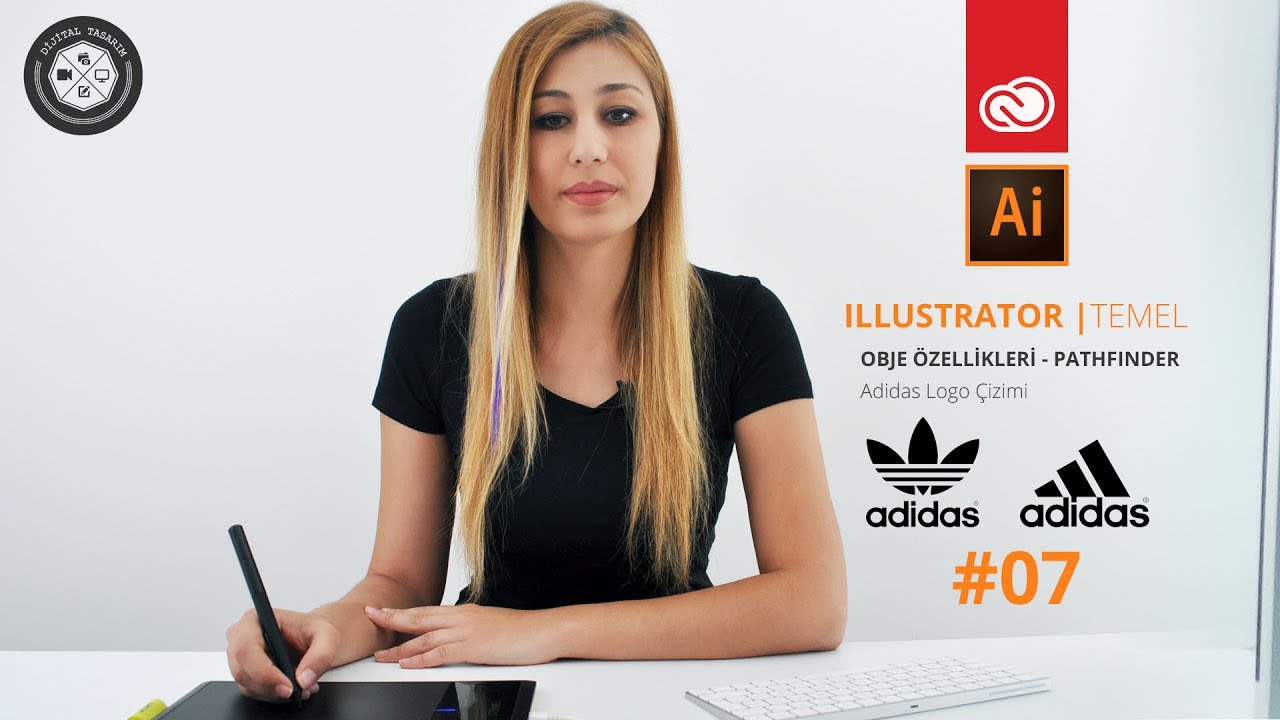 Adobe Illustrator CC Dersleri | #07 | Pathfinder - Adidas logosu nasıl çizilir?