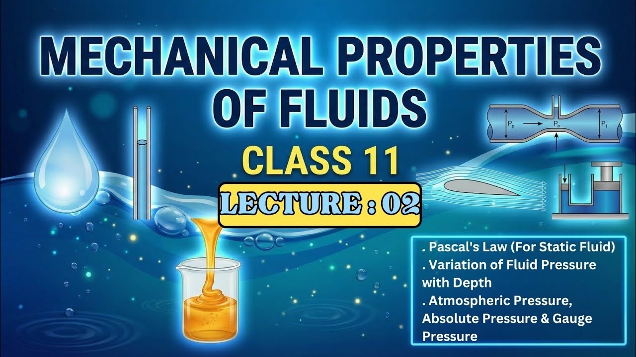 Class 11 Physics|Lecture:2|Mechanical Properties of Fluids|IIT JEE, NEET, BOARD|By:ABHISHEK JHA SIR|