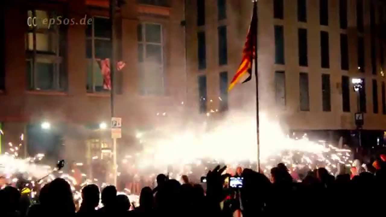 Firework Dance of Correfoc in Barcelona