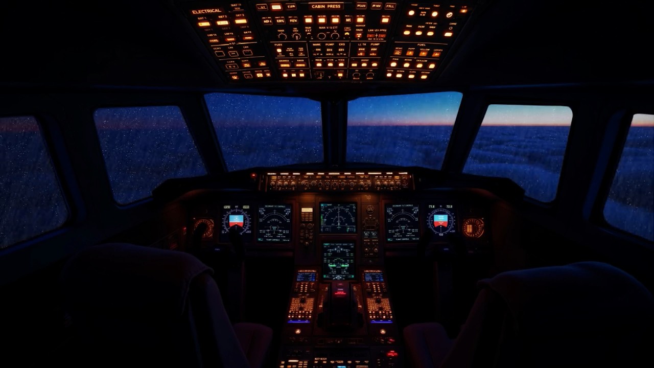 Cockpit Rain & Distant Thunder 🌧️✈️ | Deep Focus Ambience for Sleep, Study & Reading