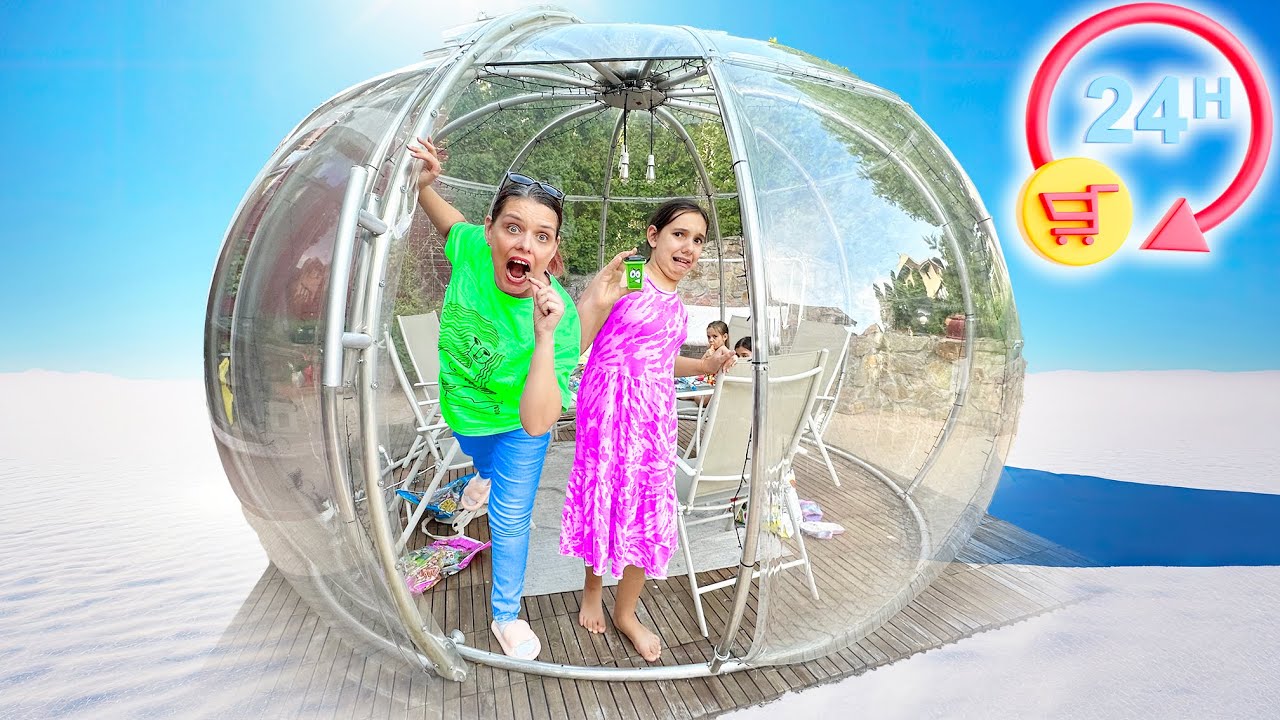 ⏰ 24 de ORE în IGLOO ⛺ MEGA Challenge cu DULCIURI din COPILĂRIE 🌟 Partea 1