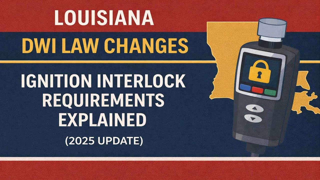 Louisiana DWI Law Changes Ignition Interlock Requirements Explained 2025 Update