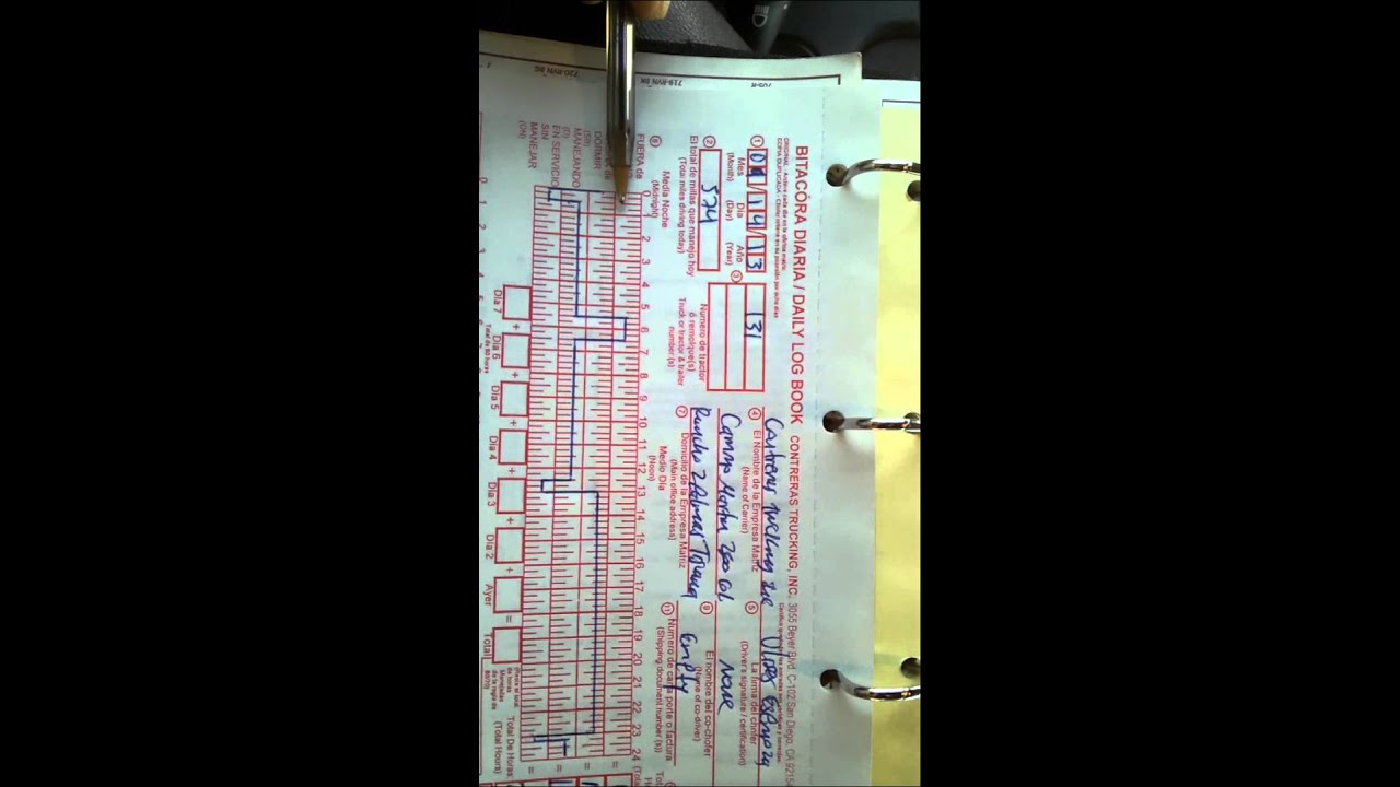 Log book, iniciando un dia y terminando otro