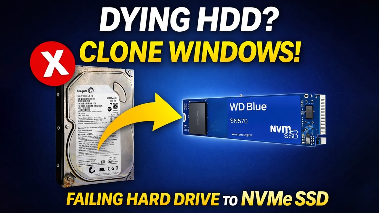 Faulty Hard Disk to Fast NVMe SSD ( Clone Windows 11 or 10 without Data loss)