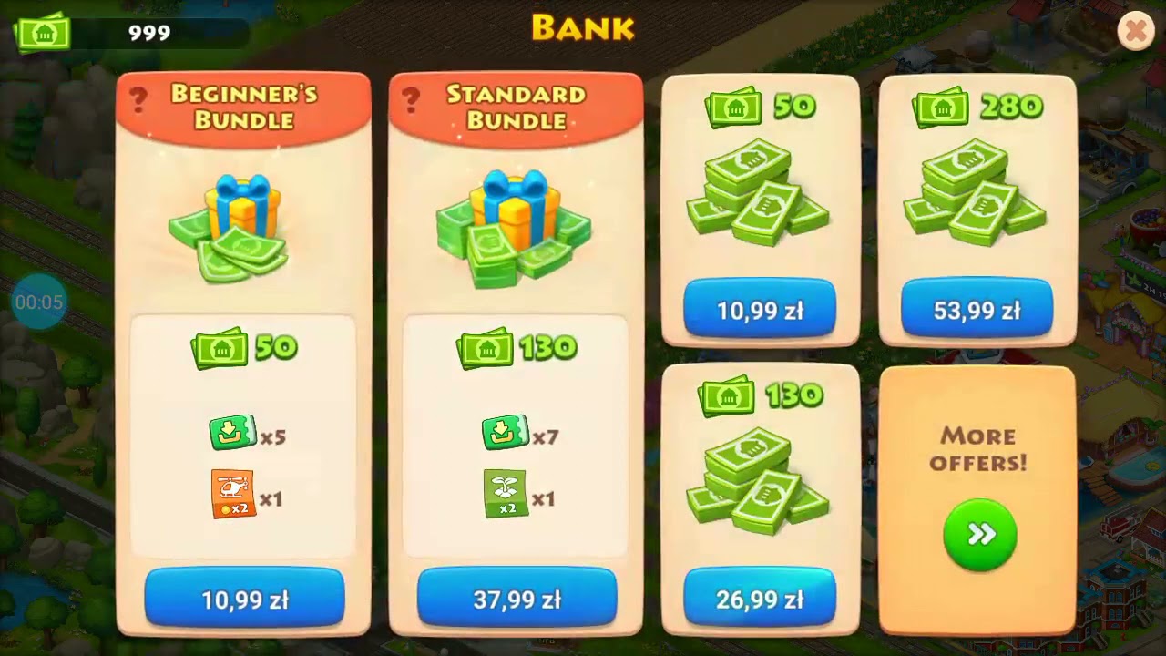 First Time Getting 1000 t-cash || Township Level 46 Gameplay