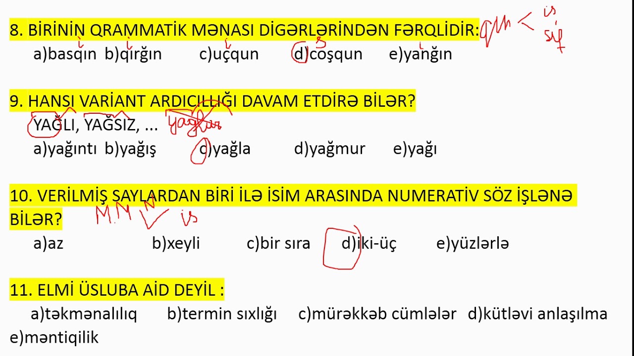 Dövlət qulluğu - Azərbaycan dili (SINAQ İZAHı)
