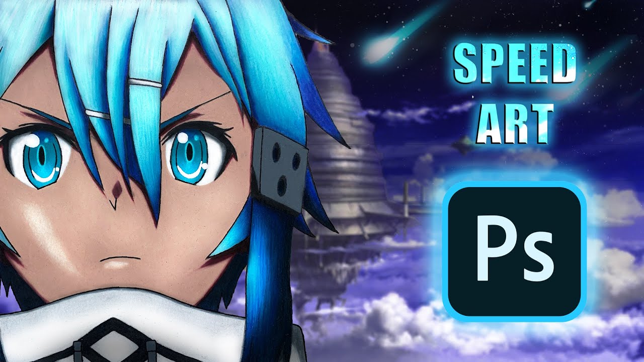 Anime Drawing on Photoshop Background *Photoshop Manipulation*
