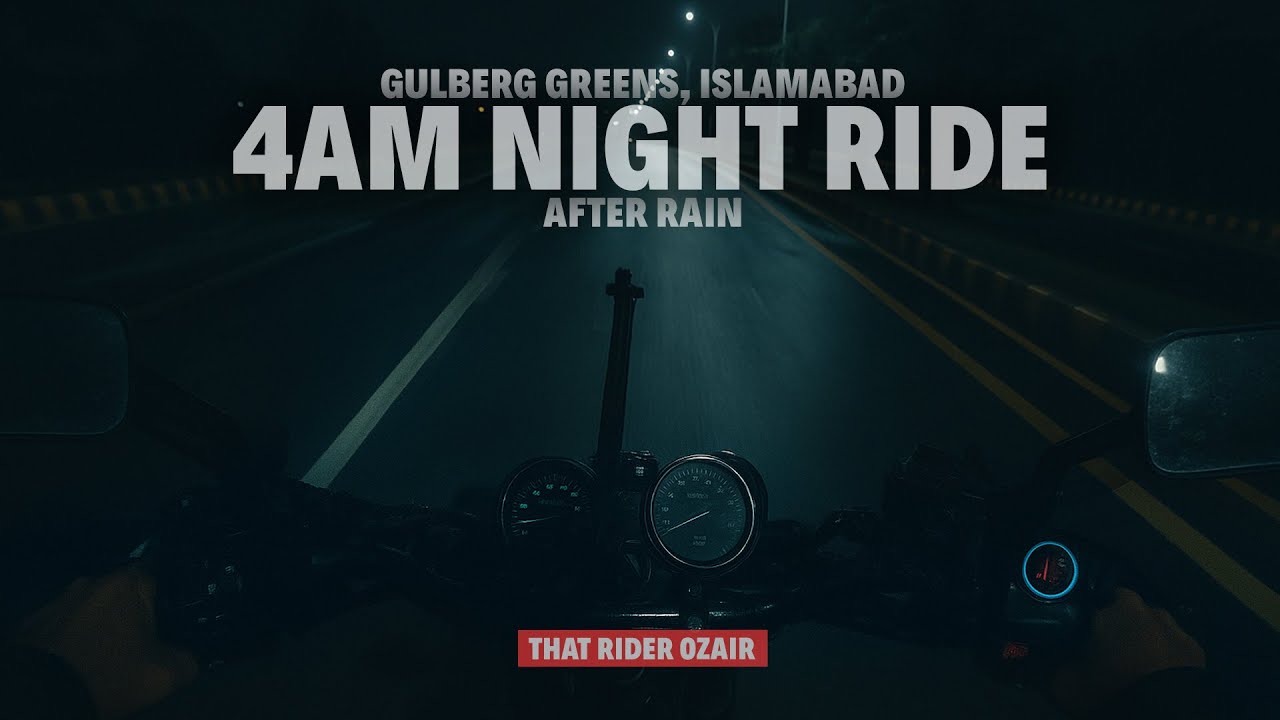 Islamabad After Rain | 2-Hour Night Motorcycle Ride Loop for Relaxation, Study, Sleep (4AM Gulberg)