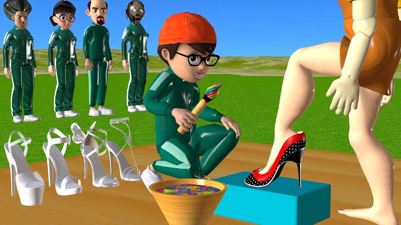 Scary Teacher 3D vs Squid Game Painting High Heels Squid Girl Nice or Error Challenge Granny Loser