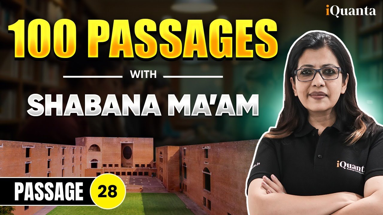 CAT RC Practice-28 | 100 Passages with Shabana Ma'am | CAT VARC Playlist