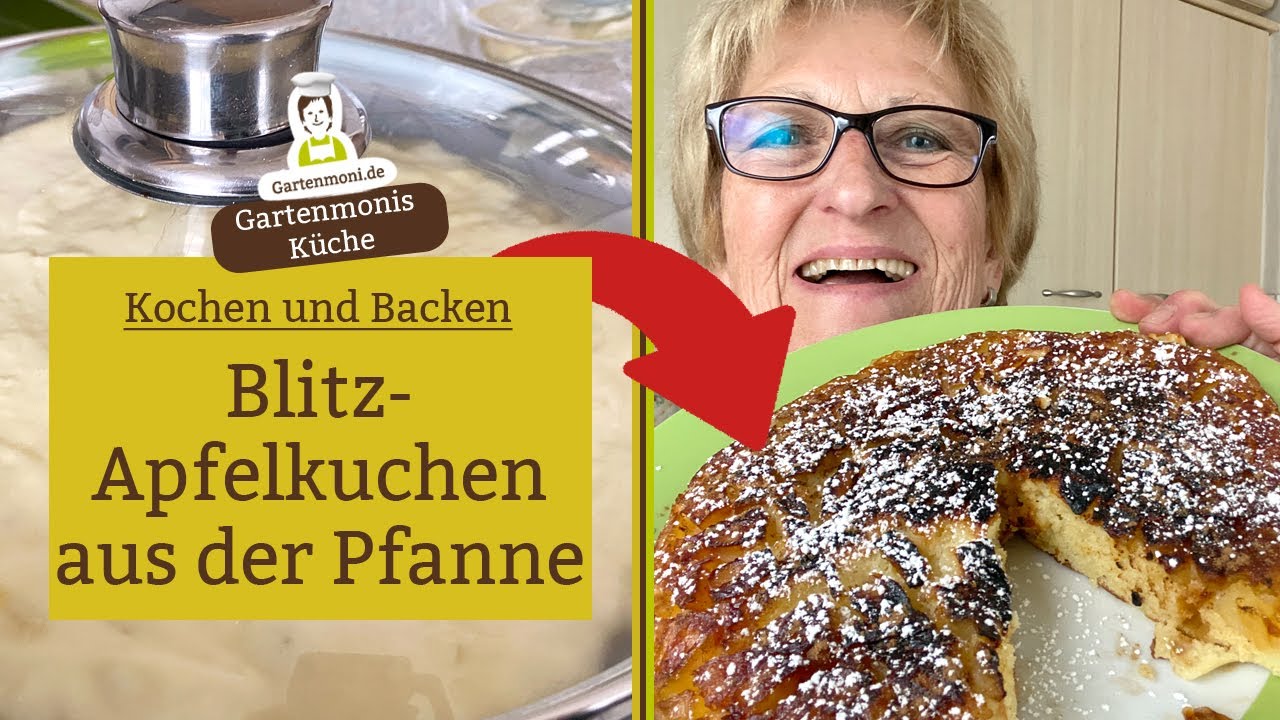 Apfelkuchen aus der Pfanne - Der schnellste Apfelkuchen der Welt! Ohne Backofen!