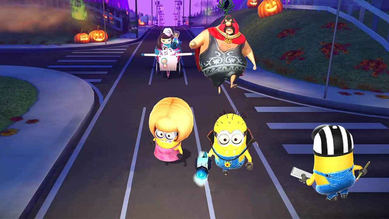 Minion rush Mom minion Vs Meena n Vampire minion Vs El Macho with Referee minion  at Jelly Lab Ep 54