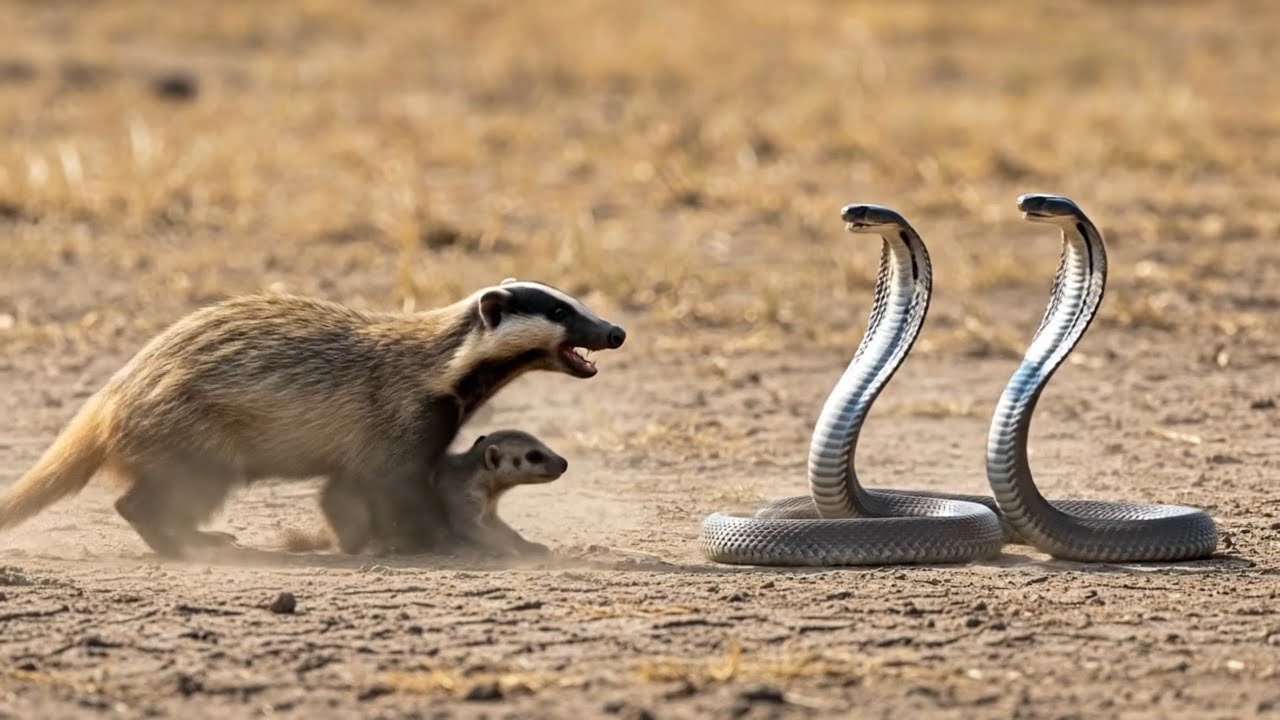Honey Badger vs  2 Cobras: The Most Brutal Fight for Survival