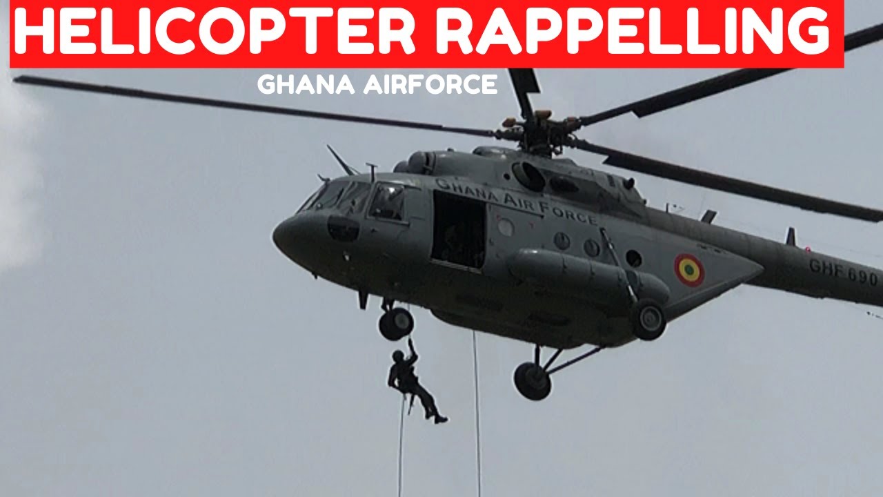 Ghana AirForce's Fantastic Helicopter Abseiling and Rappelling Rehearsals in Kumasi, Ghana. PT 2