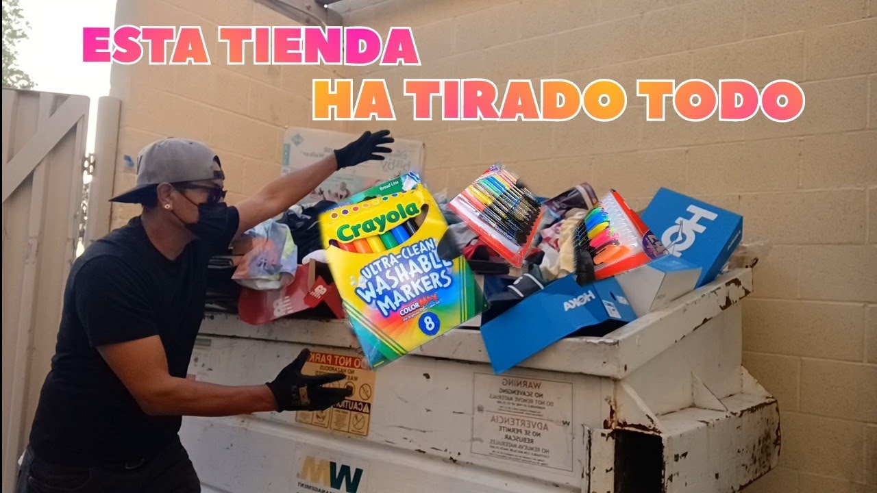 🔥 SORPRESA. me lleve el CARRO LLENO de utiles ESCOLARES.  #dumpsterdiving #trash #dumptruck